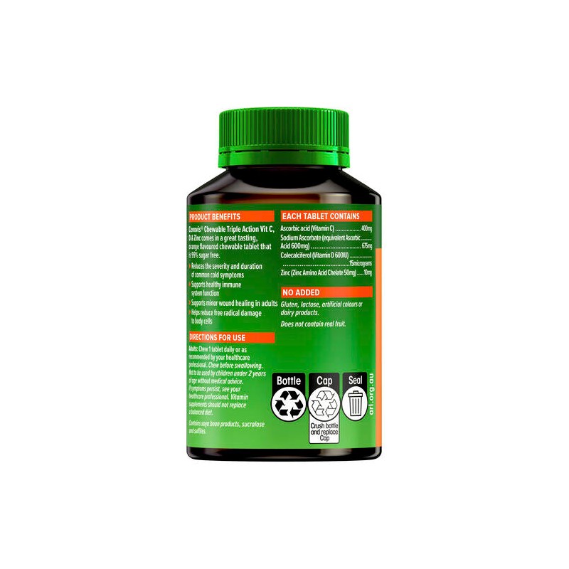 Cenovis Chewable Triple Vitamin C D3 & Zinc 60 Tablets