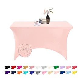 Spandex 4ft Waterproof Table Cover for Party,Wedding, Banquet, and Events(Blush Pink)
