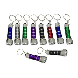 GARNECK 10pcs Mini Flashlight Creative 5 LED Powerful Flashlight Keychain Torch Keychain for Children Random Color