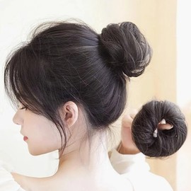 Human hair wig bun straight hair band hair brown (WFITCM6) / 인모 가발 올림머리 곱창 생머리 밴드 헤어브라운 (WFITCM6)