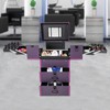 TITIDU Portable Rolling Makeups Train Case Trolley Cosmetic Storage Organizer