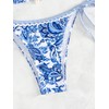 WDIRARA Women's 2 Pcs Boho Bikini Sets Floral Print String