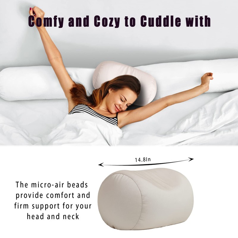 Focustree Squish Bean Bed Microbead Pillow Bolster Tube Body Pillow