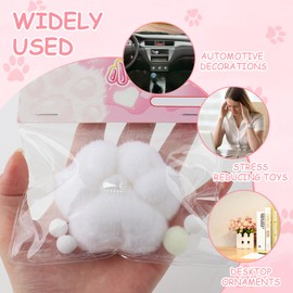 VARKAGE 2 Stück Squeeze Toy, Taba Squishy, Kawaii Flauschige Cat Paw Squishy, Zum Konzentrieren, Angst Relief, Anti Stress (Weiß)