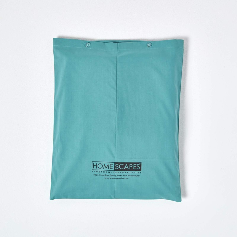 HOMESCAPES Teal Extra Deep Fitted Sheet (18”) Single 200 TC