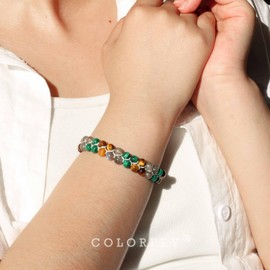 COLORFEY Triple Protection Bracelet for Women Men Protection Tigers Eye Crystal Bracelet for Women Premium Malachite Labradorite Womens Beaded Bracelet, Pyraid Wrap Tiger Eye Bracelets for Balance