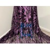 wowfabric4less123 Purple Black Embroidery Lace Fabric 50” Width Sold By