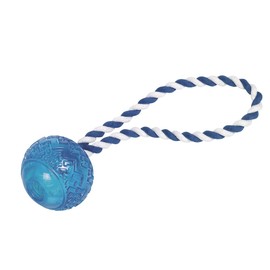 Nobby TPR ball with rope, blue, 26 cm, diameter 7 cm