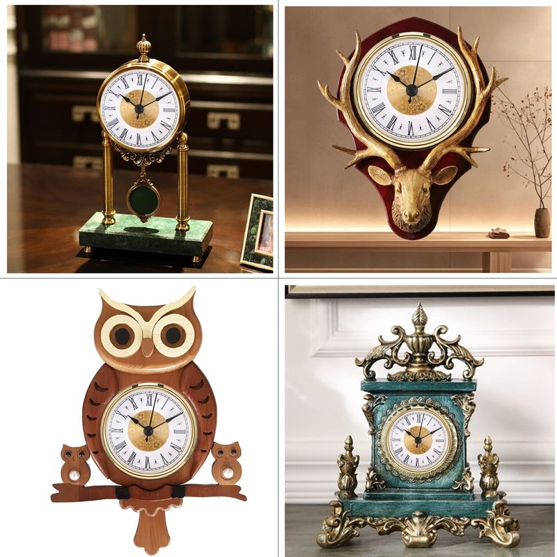 SIPYTOPF 3.1 Inch/ 80 mm Roman Numeral Clock Insert (Gold)
