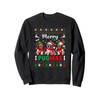 Merry Christmas Three Santa Pugs Colourful Sweater Owner Sweatshirt, black