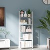 Azheruol White 5 Tiers Tall Bookshelf, Industrial Storage Shelf, Multifunctional