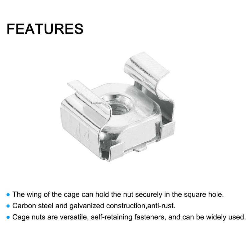 QUARKZMAN M4 x 0.7 mm Cage Nut 5 Pieces Lockable