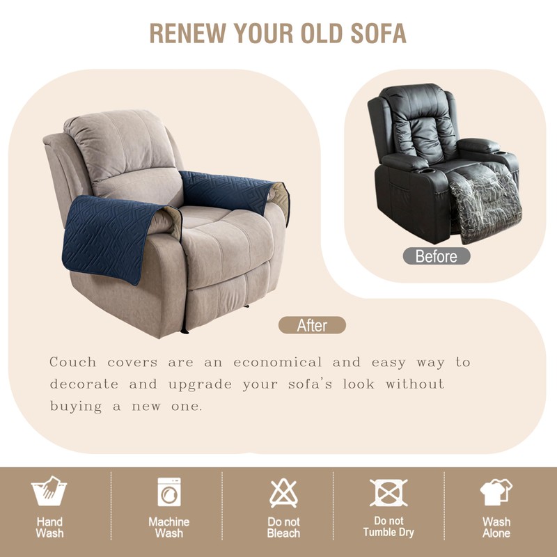 Genina Waterproof Recliner Armrest Covers - Non - Slip, Washable