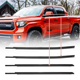 ACLONG Window Weatherstrip Moulding Trim Seal Belt Fit for Toyota Tundra Crewmax 2007-2019 Car Window Sweep Felt Seal Kit Replaces 68160-0C020 68210-0C020 68163-0C020 68164-0C020-4 Pieces Set