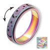 UxClishe 2Pcs Anxiety Rings Spinner, Rotating Star Moon Stainless Steel