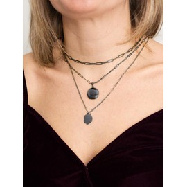 FOCALOOK Link Chain Women's Stainless Steel Chain Paper Clip Necklace 3 mm Wide Layering Chain without Pendant Girls Chain in Silver/Gold/Black/Rose Gold Jewellery Skin-Friendly, Stainless Steel, No