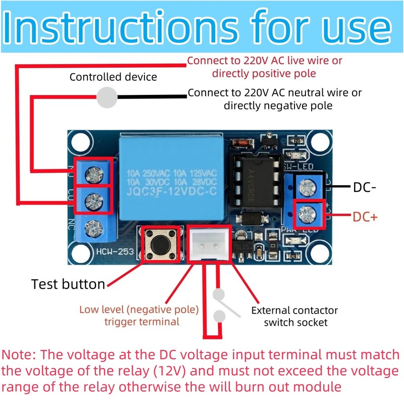 MTDELE 2Pcs 12V Latching Relay Module Single Bistable Push to