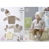 King Cole Baby Double Knitting Pattern Simple Cable Sweaters Hats