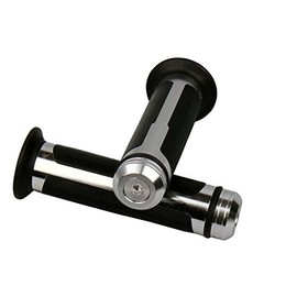 MotorToGo 7/8" CNC Aluminum Silver Handlebar Gel Grips with End Caps for 2012 Ducati 848 EVO