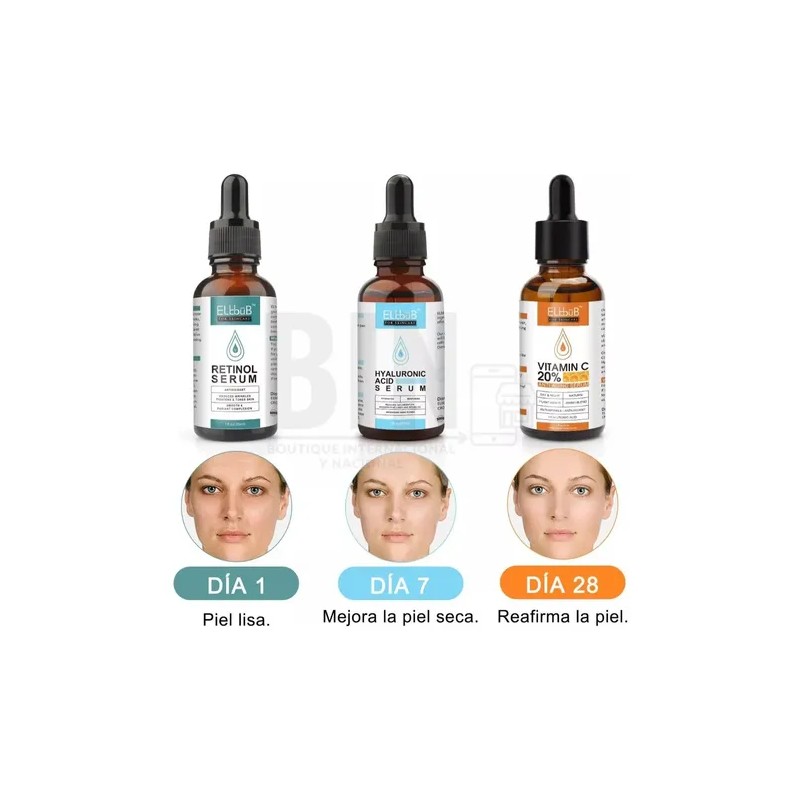 Serums Vitamina C + Retinol + Ácido Hialurónico | Kit