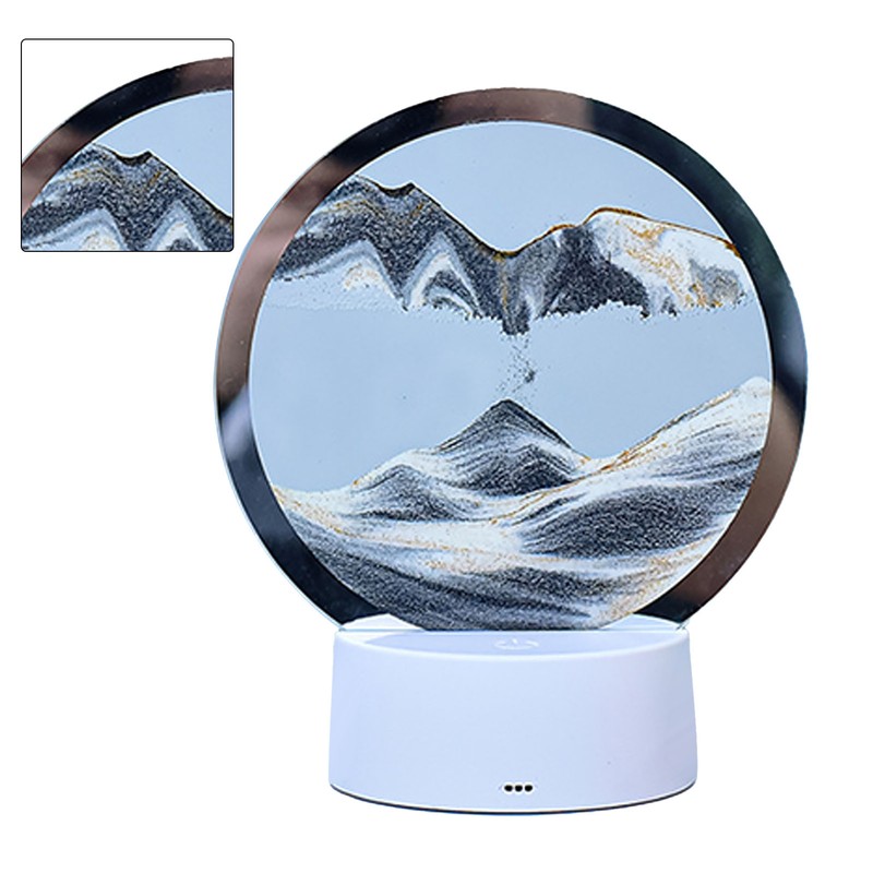 Sand Painting Table Lamp 7 Color 3D Hourglass Table Lamp