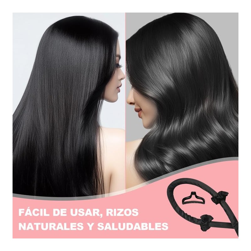 Rizos sin Calor，Rizadores de Cabello Sin Calor 5Piezas，Gorra De Seda
