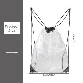 Rumyve Drawstring Fitness Bag,PVC Clear Drawstring Bag,Waterproof Sports Backpack String Swimming Drawstring Sports Bag
