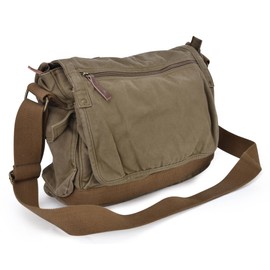 Gootium Canvas Shoulder Bag - Vintage Cross Body Messenger Bag Mens Satchel, Army Green