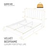 SHA CERLIN Queen Bed Frame/Velvet Upholstered Platform Bed Frame with