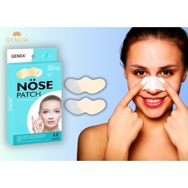 GENDA Blackhead Remover Nose Pore Strips for Deep Cleansing, Hydrocolloid Nose Patches, Clears Black head and Instant Pore Unclogging - 12 Strips