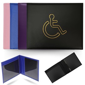 Miami Tex Soft PU Leather Disabled Blue Badge Holder Wallet for Car - Disabled Badge Holder for Car, Disability Badge Holder Wallet (Black)