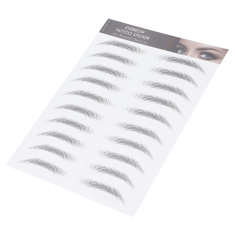 6D Eyebrow Tattoo Sticker, Eyebrow Shaping Stencils, Semi-Permanent, Hair-Like, Waterproof
