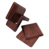 Tiardey Square Solid Wood Tea Coaster Beech Iinsulation Padwith Holder,Set