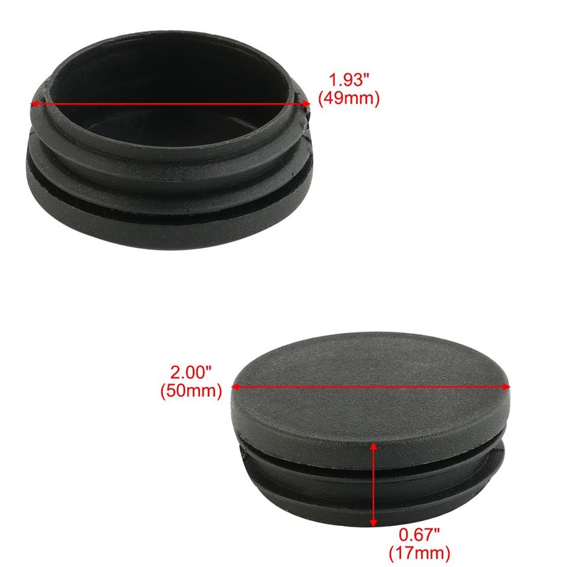 sourcingmap Round Plastic Blanking End Cap Tubing Tube Insert 50mm