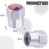 MEAJOO 4PCS USA Flag Tire Valve Stem Caps, Premium Alloy