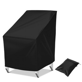 Cozary Garden Chair Cover, 64 x 64 x 70/120 cm, Waterproof Cover Garden Chairs, 210D Oxford Anti-UV Protective Cover for Garden Chairs - Black