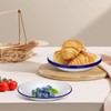 UKCOCO 4 Pcs Small Enamel Plates, 6.3 Inch/16cm Retro White