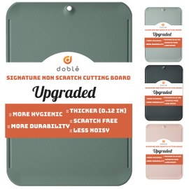 Premium Upgraded doblé Non-Scratch Flexible Cutting Board for Chopping, Scratch Free, Juice Grooves with Easy Grip Handle, Non-Slip Dishwasher Safe for Kitchen 9.3" x 13.7" (Orkid Green)