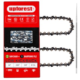24" Chainsaw Chain 3/8" Pitch, 050" Gauge, 81 Drive Links Fits Echo CS-451, CS-452, Husqvarna H80-81 Stihl 33RS381E,Homelite 330, 360,Poulan 306, 330, 3400 Craftsman 358.35483 and More 72MLPX81