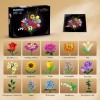 PLAXSOON Flower Bouquet Building Set Valentines Day,18 Flowers Rose Building