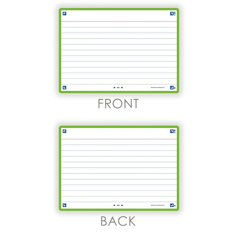 Flash Cards, Ruled with Green Frame, A6, Pack of 80