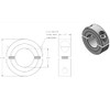 AZSSMUK Bore 3/4'' Double Split Shaft Collar Stainless Steel Lock
