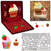 GLOBLELAND 3D Cupcakes Metal Die Cuts Cupcake Greeting Card Metal