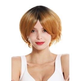 WIG ME UP - RGF-6250A-SP1BGOLD Women's Wig Cheeky Short Very Voluminous Parting Ombre Mix Black Copper Blonde