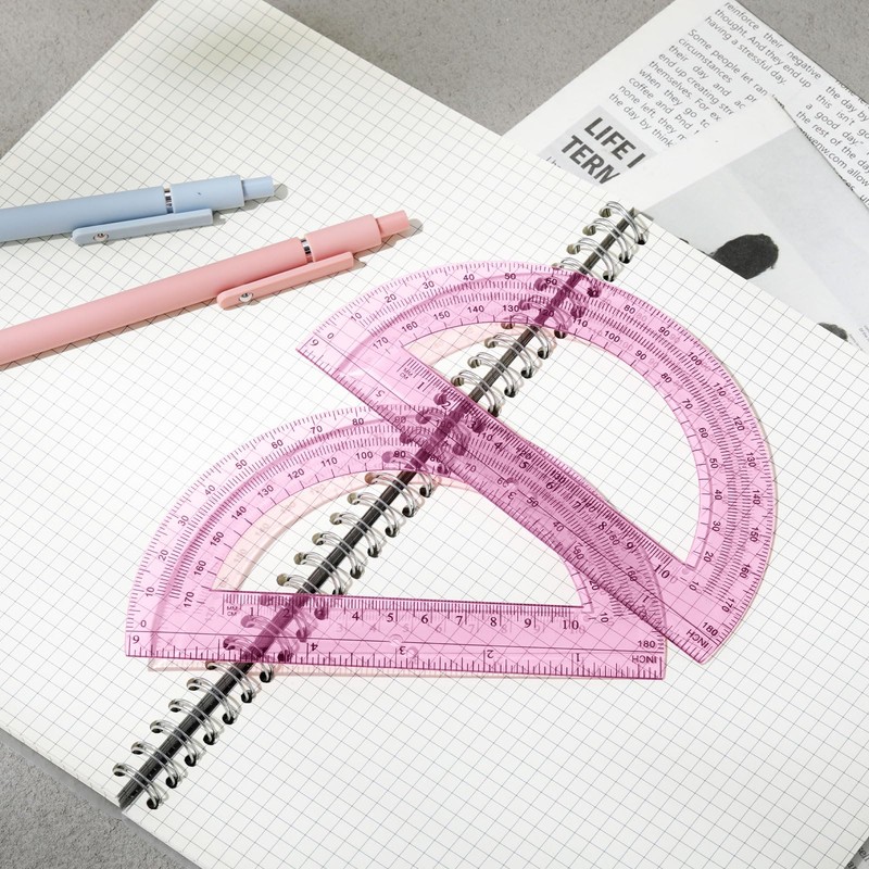 Zonon 2 Pcs 6 Inch Plastic Protractor Math Protractors 180