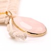 Joseph Brothers Large Natural Rose Quartz Craft Flat Teardrop Pendant