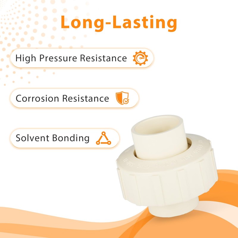 5-Pack HeSun Slip CPVC Union Coupling, 1" Socket x 1"