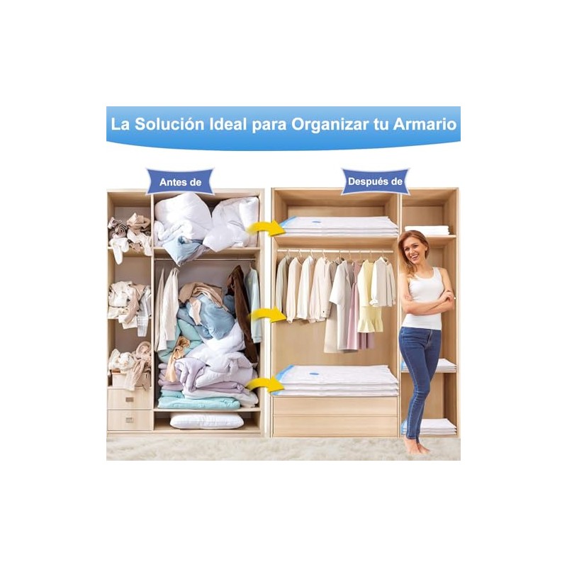 12 PCS Bolsas de Almacenamiento al Vacío con Bomba Eléctrica,
