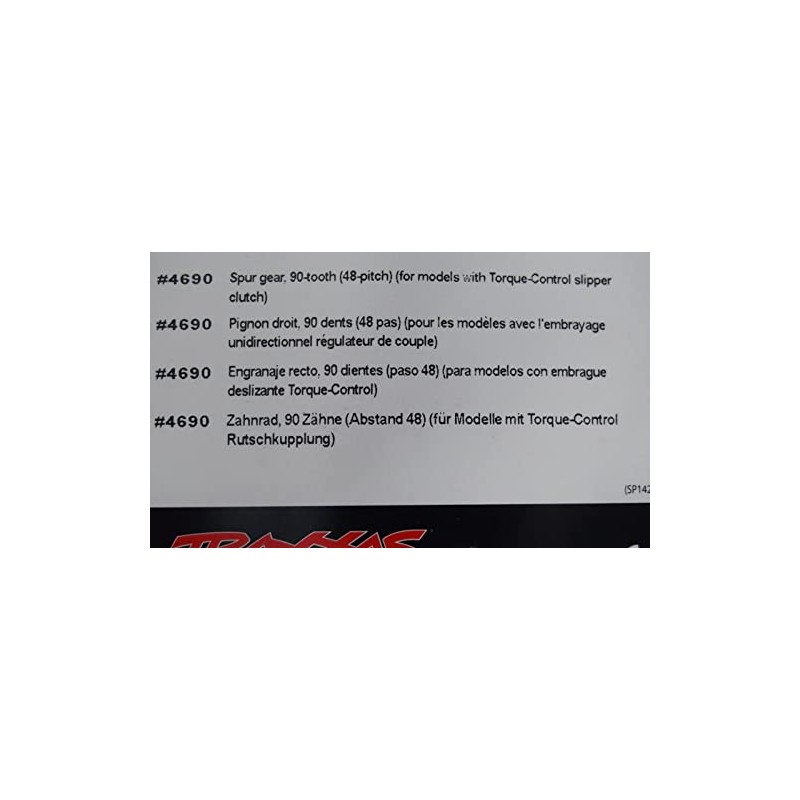 Traxxas 4690 Spur gear, 90-tooth (48-pitch) (for models with Torque-Control