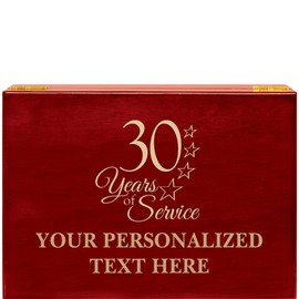 Crown Awards 30 Years of Service Rosewood Humidor Gift, Customize with Your Own Text Engraving Prime